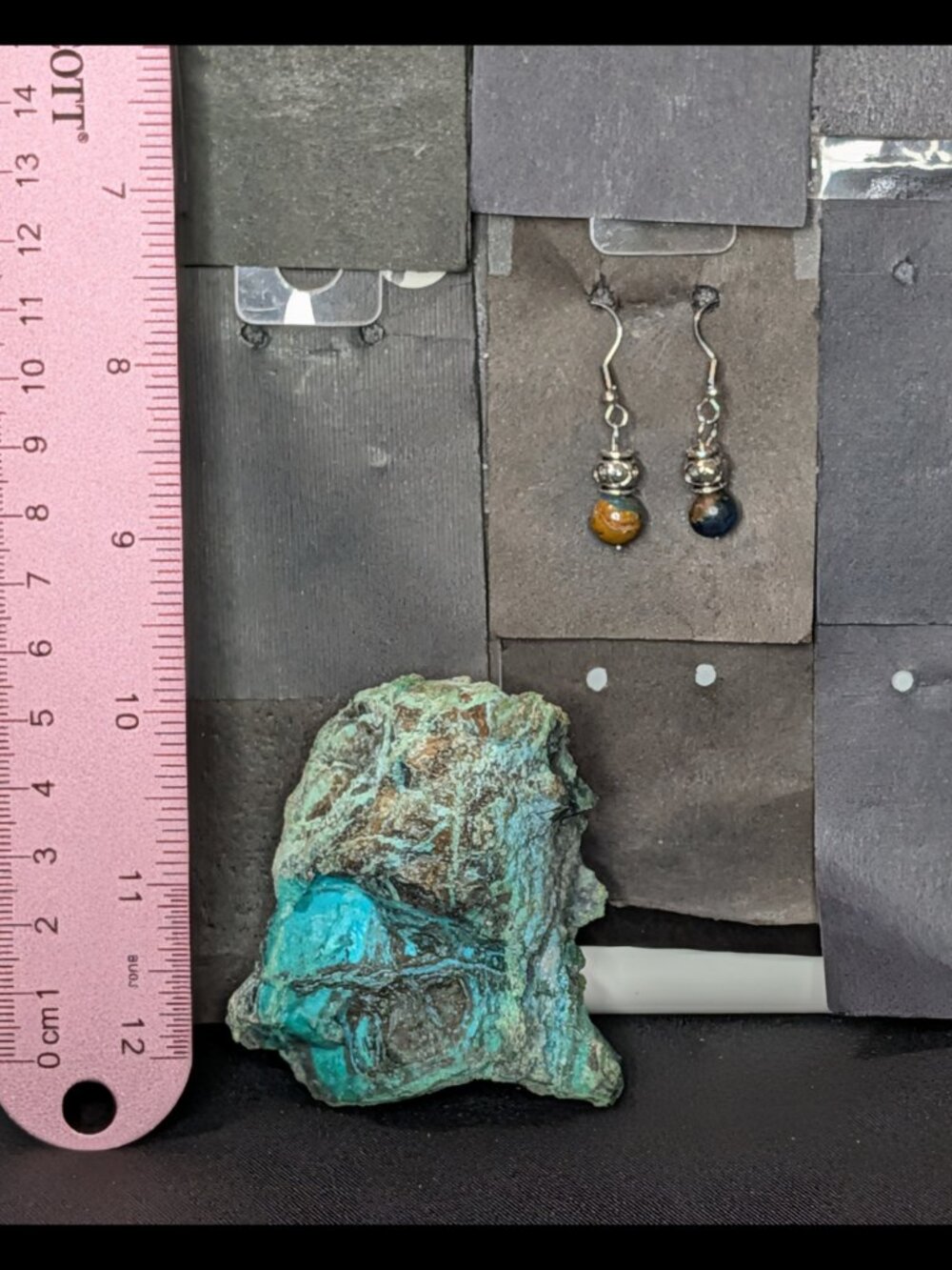 Bundle of CHRYSOCOLLA Earrings and Matching Arizona Chrysocolla Specimen 2.25 in